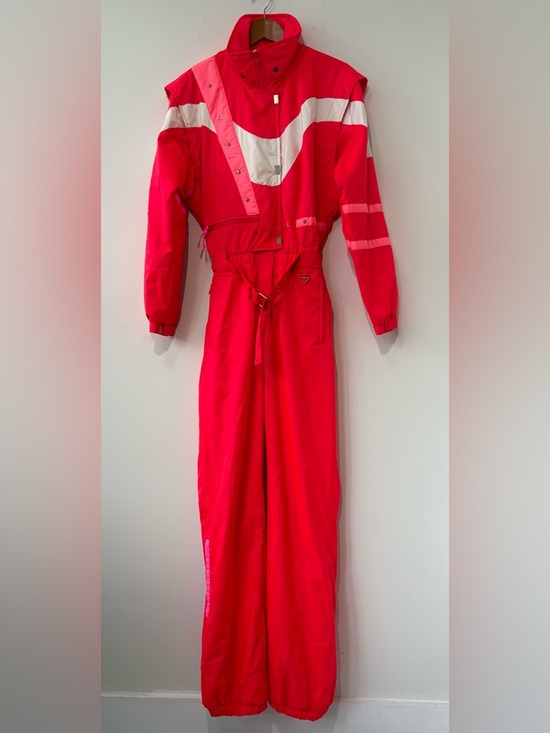 Obermeyer Pants - Vintage Obermeyer Gore Tex One Piece Ski Snow Suit Bib Womens Sz 10 Neon Pink